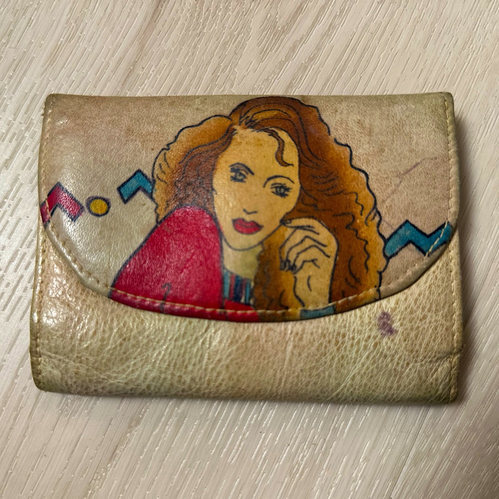 EMILY ANN of BOCA RATON Women’s Vintage Hand Painted Genuine Leather Wallet